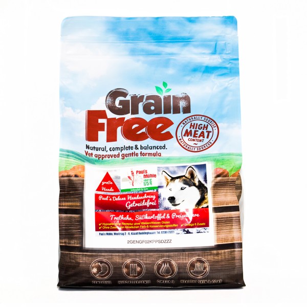 Paul's Deluxe GRAIN FREE mit Truthahn, Süßkartoffeln & Preiselbeeren 12 kg getreidefrei