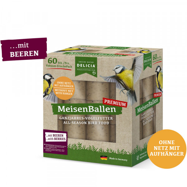 DELICIA Premium MeisenBallen mit Beeren ohne Netz 60 Stück