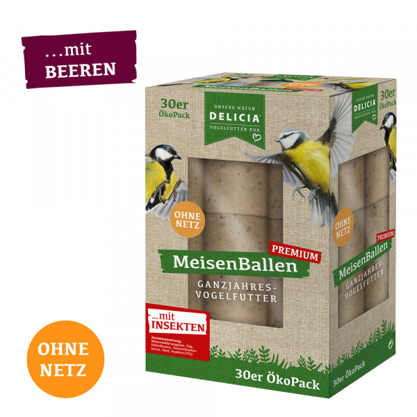 DELICIA Premium MeisenBallen mit Beeren ohne Netz 30 Stück