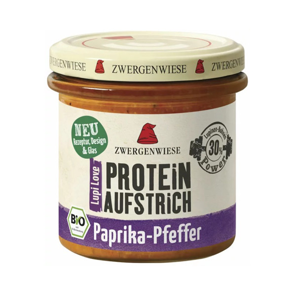 Zwergenwiese Lupi Love Protein Bio-Brotaufstrich aus Lupine mit Paprika-Pfeffer 135 g