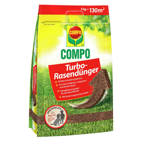 COMPO Turbo Rasendünger 5 kg für 130 m²